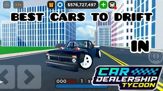 Best cars for drift in CDT | Roblox car dealership tycoon!