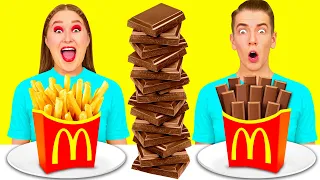 Marmelada vs Chocolate vs Batatas Fritas de Verdade Desafio | Momentos Engraçados BooGaGa