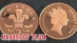 UK 1988 2p TWO PENCE Coin VALUE + REVIEW Queen Elizabeth II PROOF