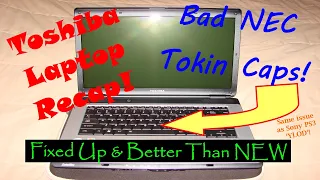 FIXED Toshiba Satellite L305 Laptop Random Restarting! Recapping -- NEC Tokin Capacitor Replacement