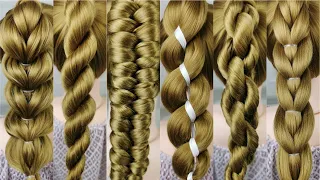 9 simple braids from only 2 strands. Very easy! 1 minute braids.