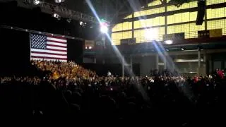 President Barack Obama Visits the University of Iowa and Thanks the Iowa Pep Band