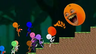 Escape The Annoying Orange - Colour Stickman Survival - Human Survival Race - algodoo stickman
