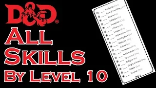 D&D 5e | ALL Skill Proficiencies By Level 10 - WITH NO FEATS