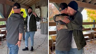 Emotional surprise birthday visit from best friend after years apart