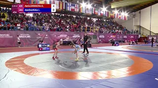 MAIDANSKA (UKR) vs MASLENNIKOVA D. (AIN) 36 kg. Первенство Европы U15