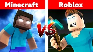 MINECRAFT vs ROBLOX! Herobrine's War Challenge