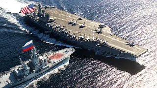 What Happens When a Russian SPY SHIP Gets Too Close to a US Aircraft Carrier?