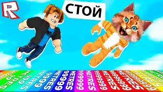 САМЫЙ СИЛЬНЫЙ ПРЫЖОК в РОБЛОКС УЛЕТЕТЬ НА 999 МЕТРОВ ЛЕТАЮЩИЕ ГОНКИ В ROBLOX Fly Race Весёлый Кот