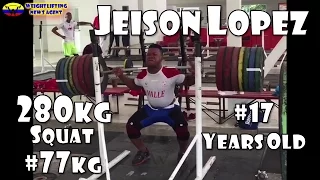 Jeison Lopez's 280kg squat #77kg #17 y.o. | Olympic Weightlifting Training | Motivation