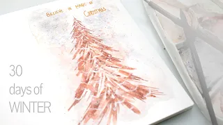 Watercolor Christmas tree painting tutorial - simple for beginners