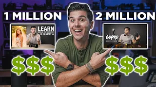 The SHOCKING AMOUNT MONEY YouTube Paid me for a 2 MILLION VIEW VIDEO vs. a 1 MILLION VIEW VIDEO