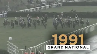 SEAGRAM SOARS ABOVE RIVALS TO WIN 1991 GRAND NATIONAL AT AINTREE