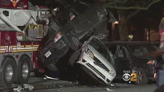 FDNY Truck Plows Into Parked Cars In Brooklyn