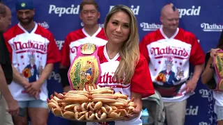 Nathan's Hot Dog eating contest weigh-in ahead of July Fourth