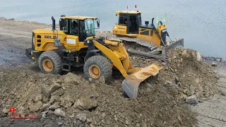 The Best Stronger Loader Heavy Bulldozer Equipment Pushing Hard Gravel Special Dump Truck Spreading