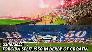 TORCIDA SPLIT 1950 IN DERBY OF CROATIA || Hajduk Split vs Dinamo Zagreb 22/10/2022