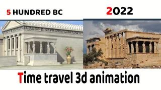 acropolis of athens 3D view with old view and now [time travel]