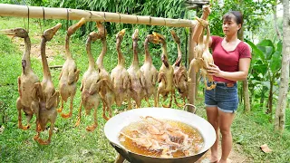 Harvesting Ducks and Cook Whole Fried Duck Go To Countryside Market Sell || Free Bushcraft