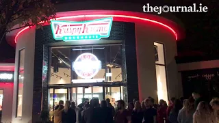 This was the queue outside the newly opened Krispy Kreme at Blanchardstown Shopping Centre