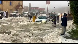 Снег и град в Саудовской Аравии