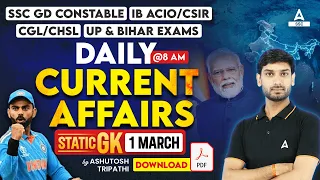 1 March Current Affairs 2024 | Current Affairs Today GK Question & Answer by Ashutosh Tripathi