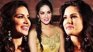 Actress Sunny Leone in Golden Dress look Delightful at the song promotion 'Chaar Bottle Vodka'.