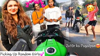 Picked-up Hot Girls on My Superbike Zx10r💕