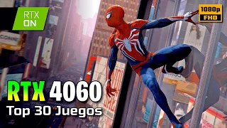 ✅ RTX 4060 ✅ TEST en 30 JUEGOS ✅ 1080p 🔴 Ray Tracing + DLSS 3.5 🔴