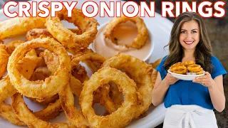 Crisp ONION RINGS Recipe + Onion Ring Dipping Sauce