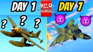 7 DAYS WAR THUNDER PROGRESSION - FROM NOOB TO PRO?
