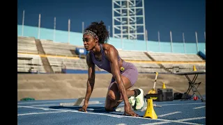 e-Starter | Elaine Thompson-Herah training with Freelap timing system.