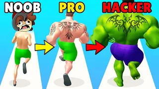 Paso de MAMADISIMO NOOB a PRO a HACKER 😂 INVICTOR SUPER FUERTE en MUSCLE RUSH #1