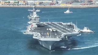 USS Carl Vinson CVN 70 Coming Into San Pedro for 2024 LA Fleet Week