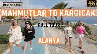 Mahmutlar to Kargıcak Street Tour ! Mahmutlar Alanya Street Tour ! Alanya Antalya Turkey ! 4K 60FPS