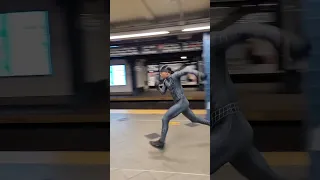 Spiderman doing parkour in the subway 🔥😂 | #shorts