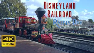 Disneyland Railroad in the Rain 4k