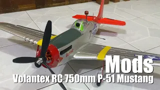 Volantex RC 750mm P-51 Mustang: Mods (New Motor, TBS Crossfire, Lefei Gyro, Caddx Vista, New Wheels)