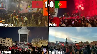 Crazy Morocco Fan Celebrations Around The World After 1-0 Win Against Portugal At The World Cup