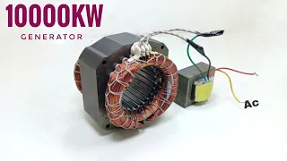 New idea I make 10000kw Generator 220v fridge Compressor Coil fan Motor and Transformer Generator