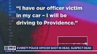 Dispatch audio after Everett police officer shot in head: 'I have our officer victim in my car'