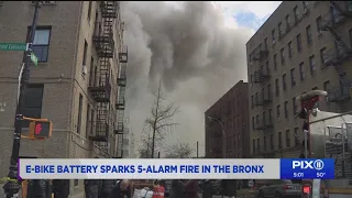 E-bike battery sparks 5-alarm fire in the Bronx: FDNY