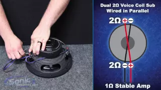 How to Wire a Dual 2 ohm Subwoofer to a 1 ohm Final Impedance | Parallel Wiring | Car Audio 101