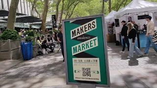 【4K】Bryant Park - Makers Market 2024: NYC Random Walker