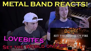 LOVEBITES - Set the World on Fire (Live) REACTION | Metal Band Reacts!