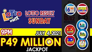 Lotto Result Today 9pm Draw July 4 2021 Swertres Ez2 Stl Pcso