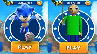 Sonic Dash vs Baldi Basics Run - Movie Sonic vs All Bosses Zazz Eggman - All 66 Characters Unlocked