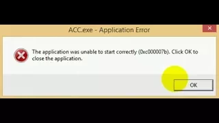 Acc.exe Application ERROR(0xc000007b)