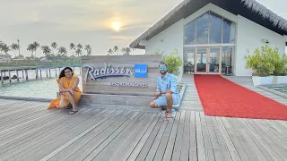 Taking the tour of our resort/Radisson Blu Maldives