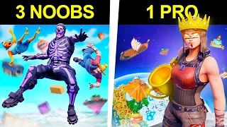 3 NOOBY vs 1 PRO w Only Up w Fortnite